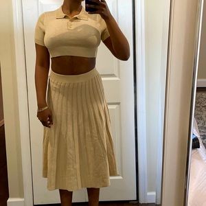 Crop top polo with matching skirt co-ord